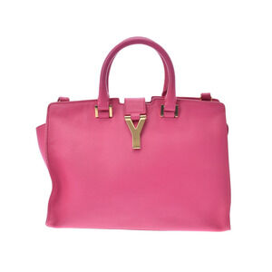 SAINT LAURENT Cabas Pink Calfskin Handbag